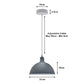 Grey Small Dome Pendant Lights - Without Bulbs - 2 Pack