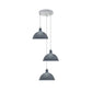 Grey Small Dome Triple Pendant Light