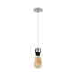 Industrial Chrome Pendant Light Fitting - With Bulb