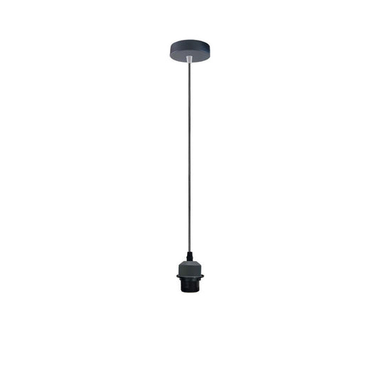 Industrial Grey Pendant Light Fitting - Without Bulb