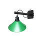 Modern Industrial Black Wooden Wall Light With Green Cone Shade