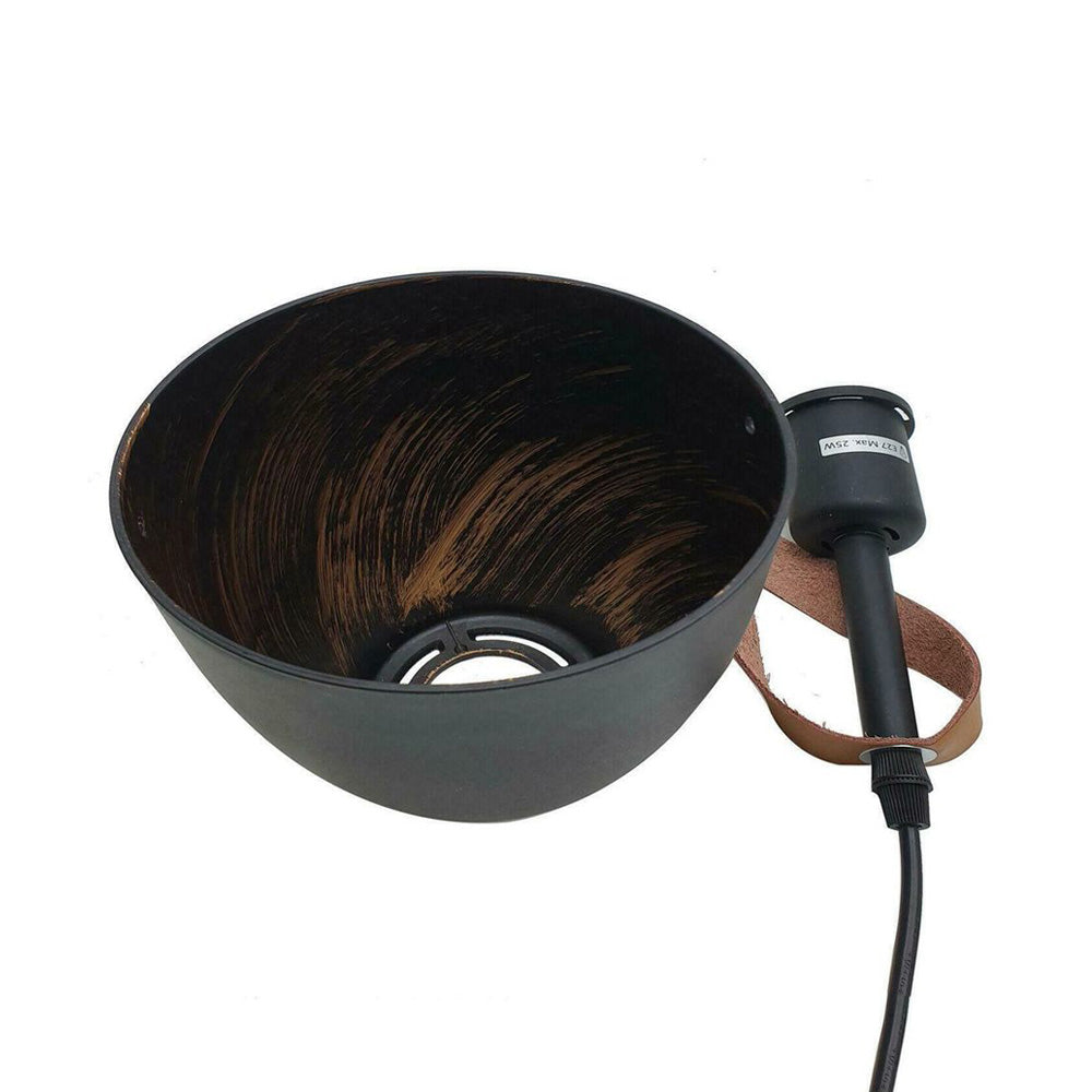 Natural Wood Wall Light With Bucket Style Shade