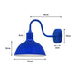 Navy Blue Dome Industrial Swan Neck Wall Lights - 2 Pack