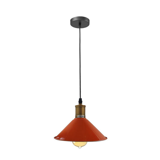 Orange Cone Industrial Style Pendant Light