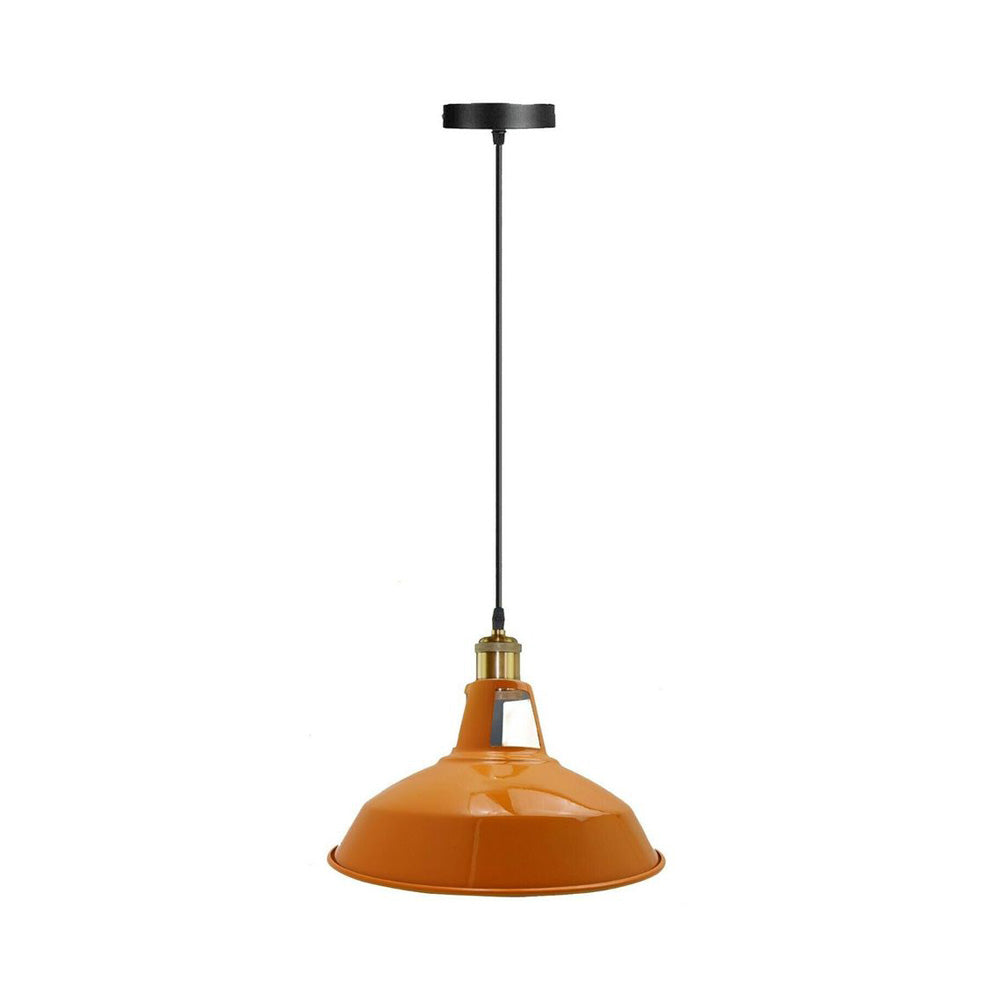 Orange Industrial Barn Pendant Light