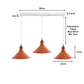 Orange Cone Industrial Style 3 Light Pendant