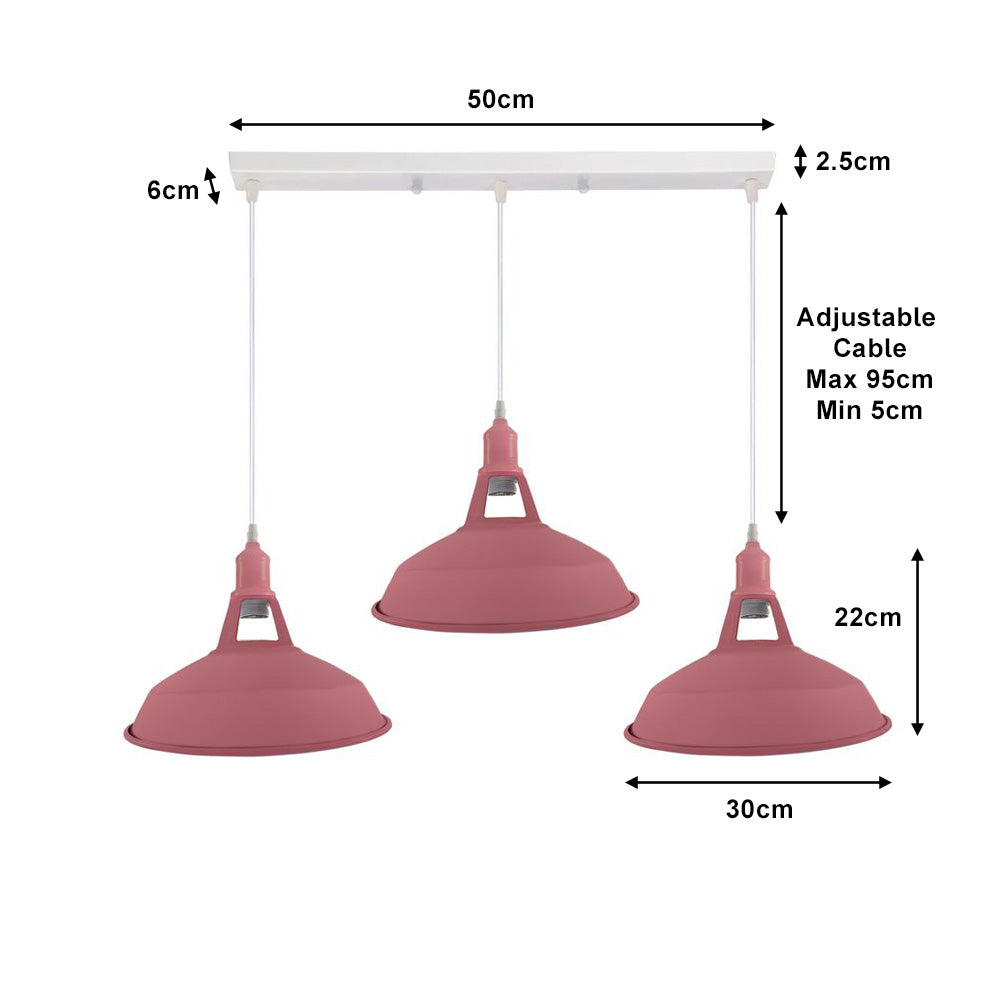 Pink Barn Industrial Style 3 Light Pendant