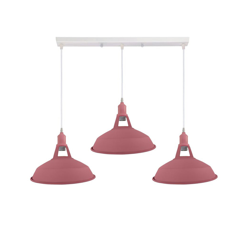 Barn Industrial Style 3 Light Pendant in 8 Colours