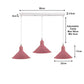 Pink Cone Industrial Style 3 Light Pendant