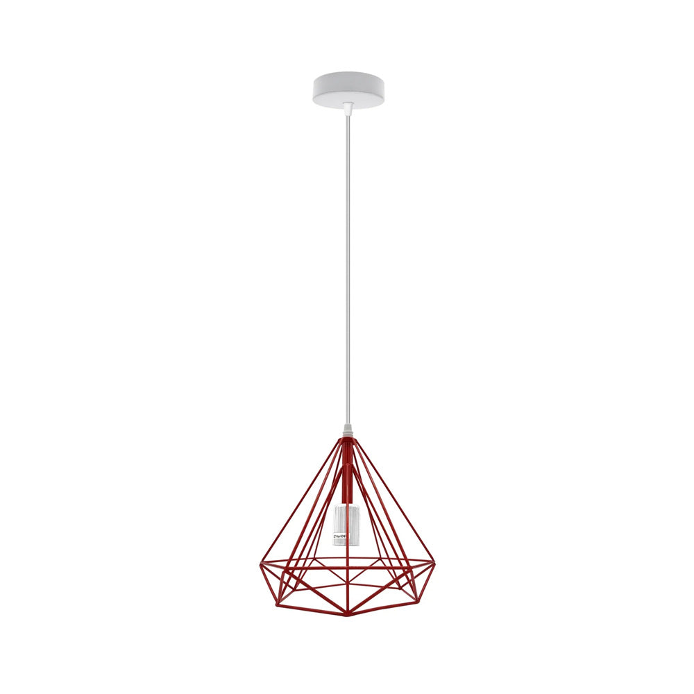 Red Diamond Cage Pendant Light - Without Bulb