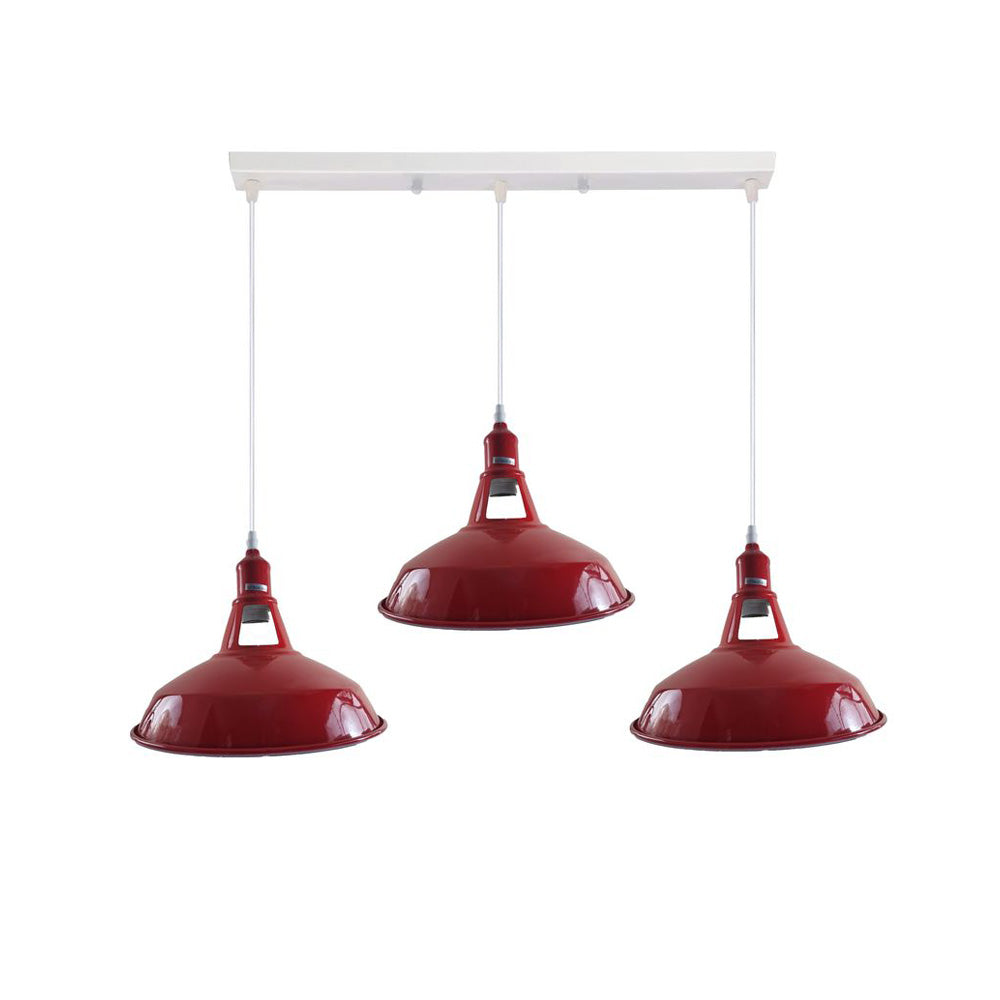 Barn Industrial Style 3 Light Pendant in 8 Colours