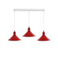 Red Cone Industrial Style 3 Light Pendant