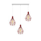 Red Diamond Cage 3 Light Pendant