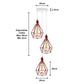 Red Diamond Cage Triple Pendant Light