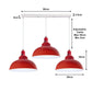 Red Dome Vintage Style 3 Light Pendant