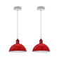 Red Small Dome Pendant Lights - Without Bulbs - 2 Pack