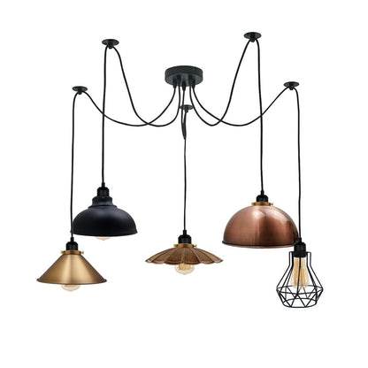 Retro Spider 5 Cluster Pendant Light