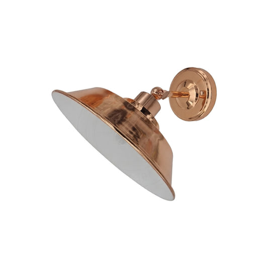 Rose Gold Bowl (White Inner) Retro Adjustable Wall Light - Without Bulb