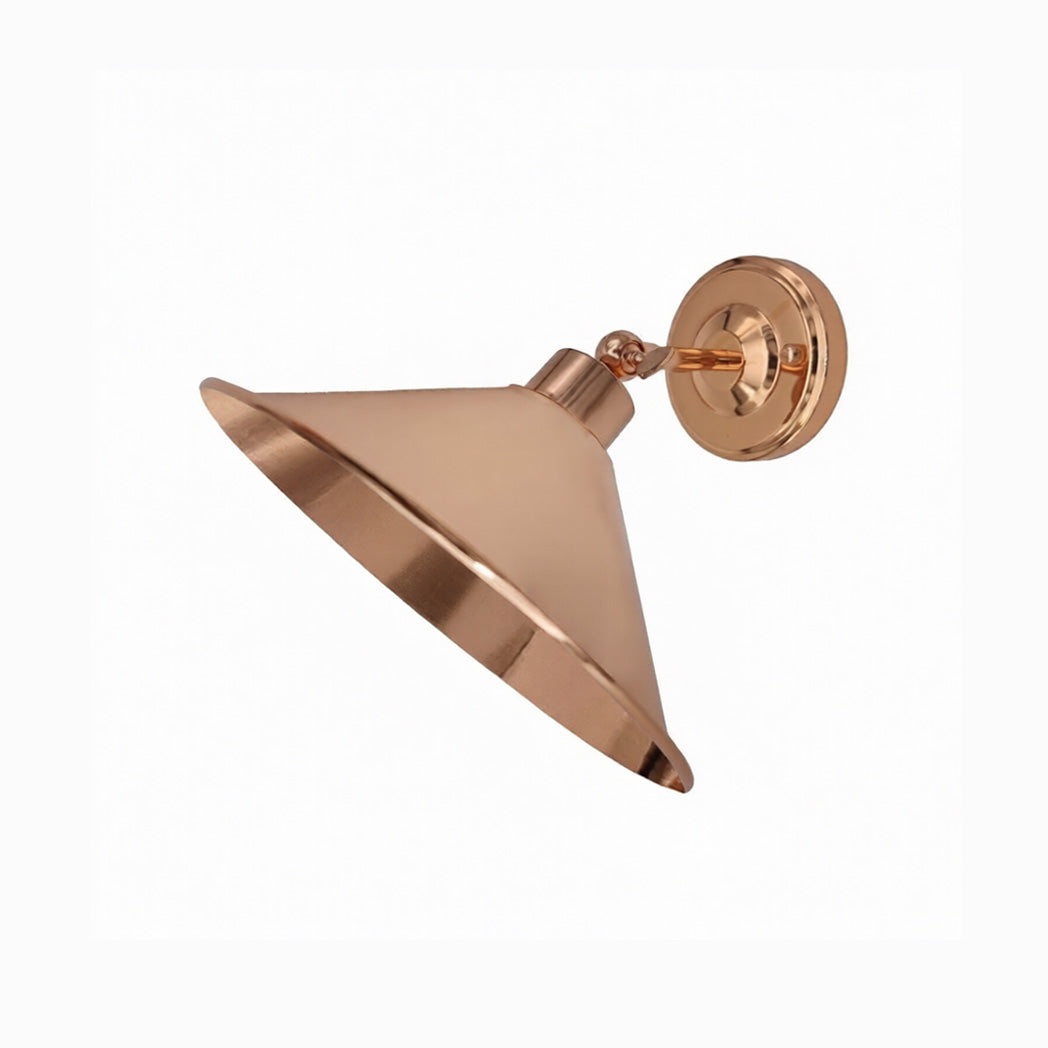 Rose Gold Cone Retro Adjustable Wall Light - Without Bulb