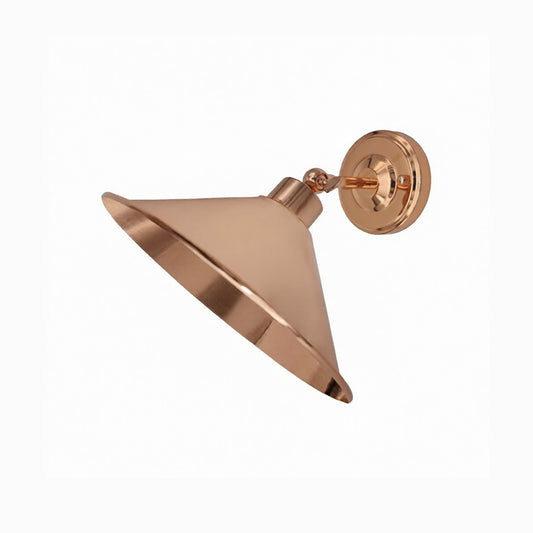 Rose Gold Cone Retro Adjustable Wall Light - Without Bulb