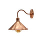 Rose Gold Cone Vintage Swan Neck Wall Light - With Bulb