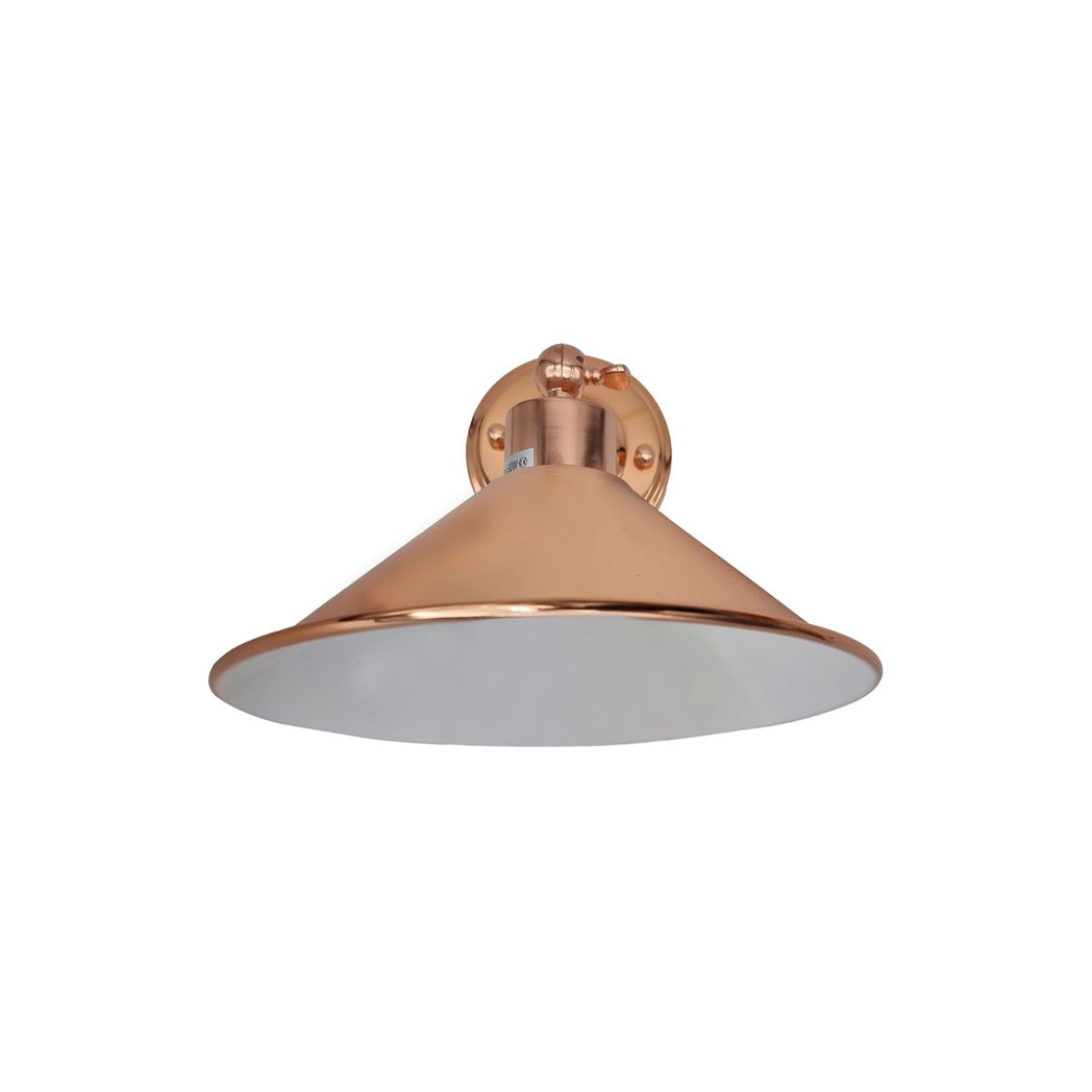 Rose Gold Cone (White Inner) Retro Adjustable Wall Light - Without Bulb
