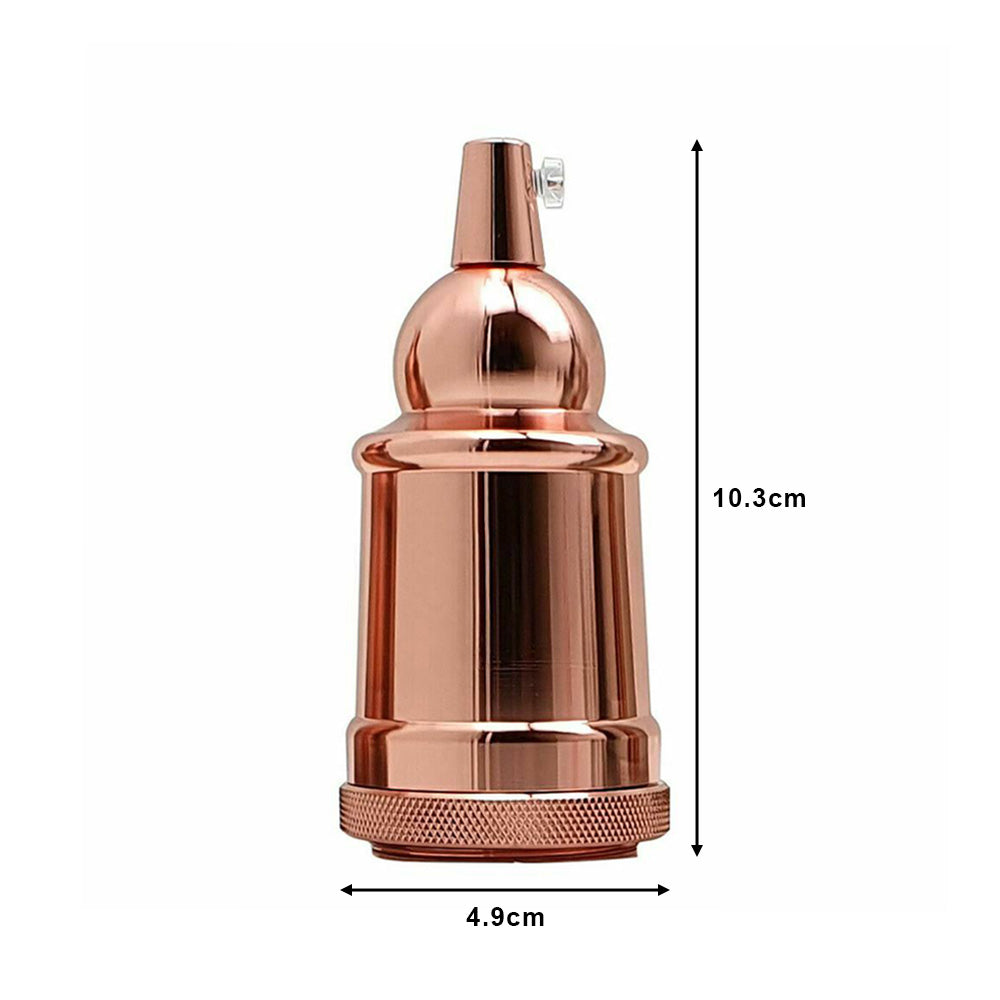 Rose Gold E27 Vintage Metal Pendant Lamp Holder with Bubble Shaped Top - Edison Screw Bulb Holder