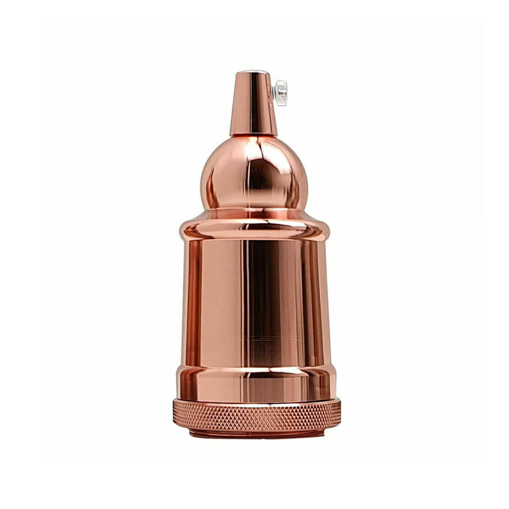 Rose Gold E27 Vintage Metal Pendant Lamp Holder with Bubble Shaped Top - Edison Screw Bulb Holder