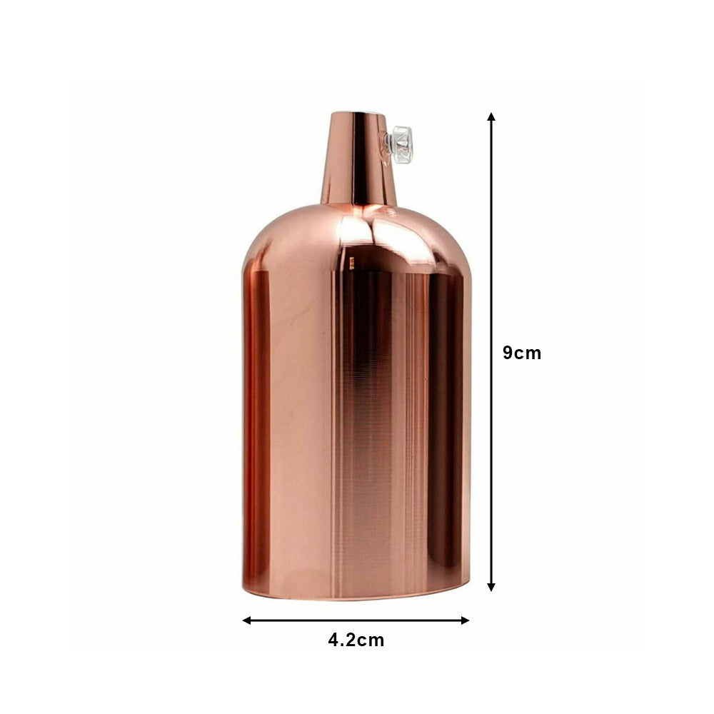 Rose Gold E27 Vintage Smooth Metal Pendant Lamp Holder - Edison Screw Bulb Holder