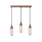 Rose Gold Long Wire Cage 3 Light Pendant - Without Bulbs