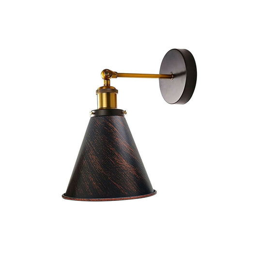 Rustic Red Cone Vintage Wall Light