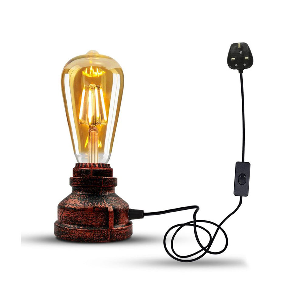 Rustic Red Steampunk Table Lamp – Home Industrial Lighting
