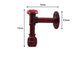 Rustic Red Steampunk Water Pipe Wall Light - With Bulb
