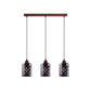 Rustic Red Check Style 3 Light Pendant - Without Bulbs