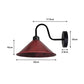 Rustic Red Cone Retro Swan Neck Wall Light - Without Bulb