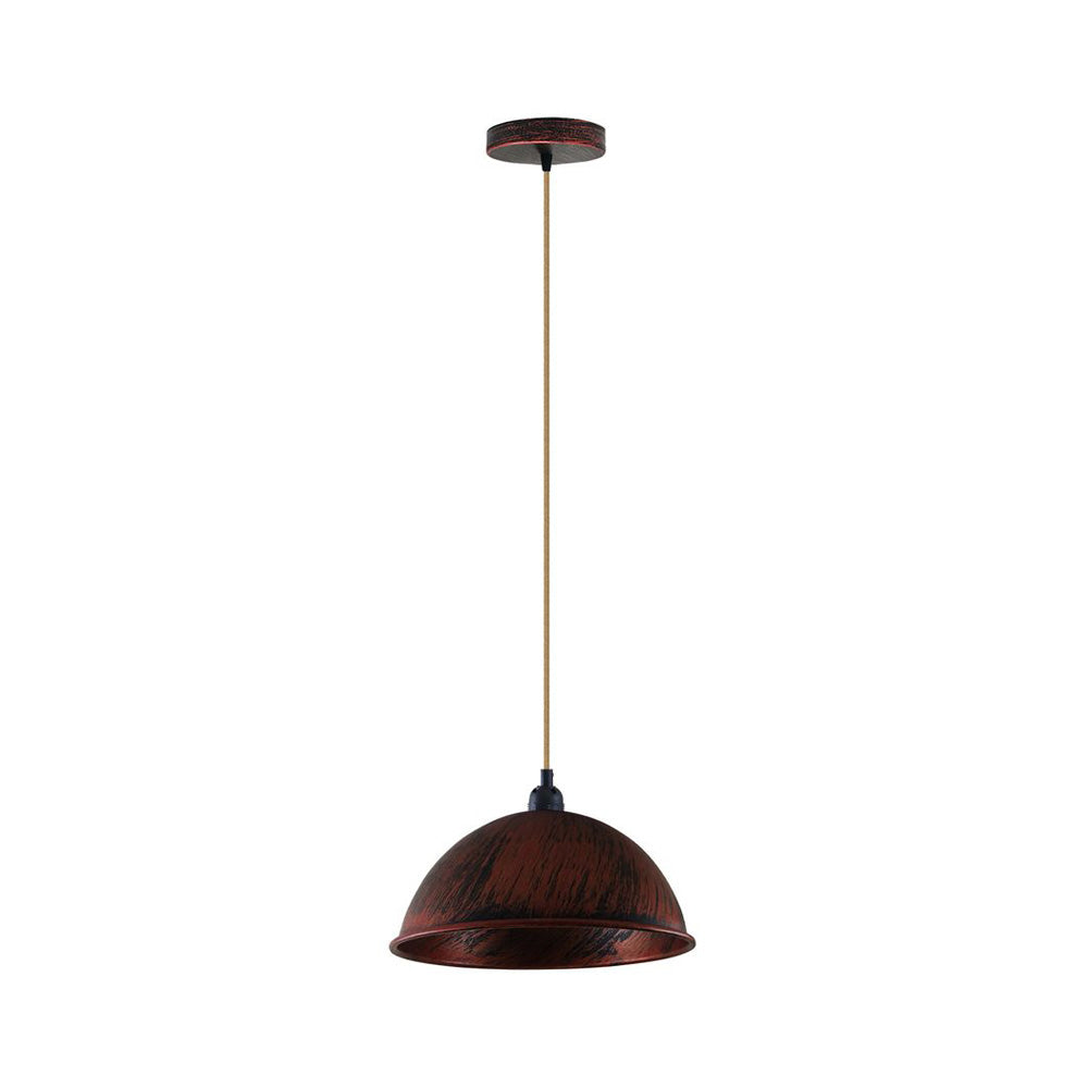 Rustic Red Small Dome Pendant Light