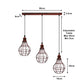 Rustic Red Vase Cage 3 Light Pendant - Without Bulbs