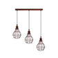 Rustic Red Vase Cage 3 Light Pendant - Without Bulbs