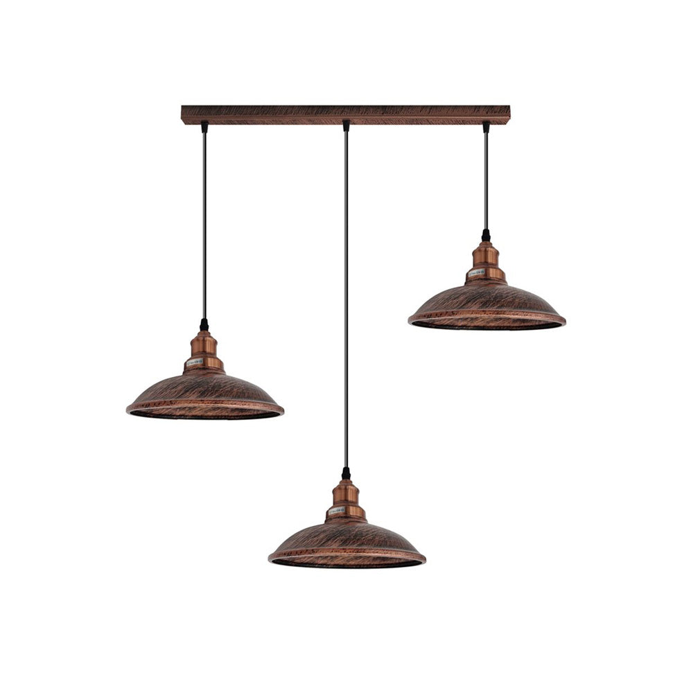 Rustic Red Vintage Industrial 3 Light Pendant