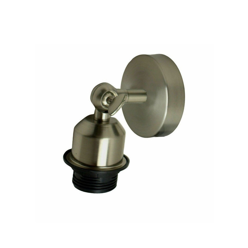 Satin Nickel Industrial Adjustable Wall Light - Without Bulb