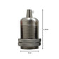 Satin Nickel E27 Industrial Smooth Metal Pendant Lamp Holder with Adjustable Ring - Bulb Holder for Shades