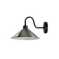 Satin Nickel Cone Retro Swan Neck Wall Light - Without Bulb