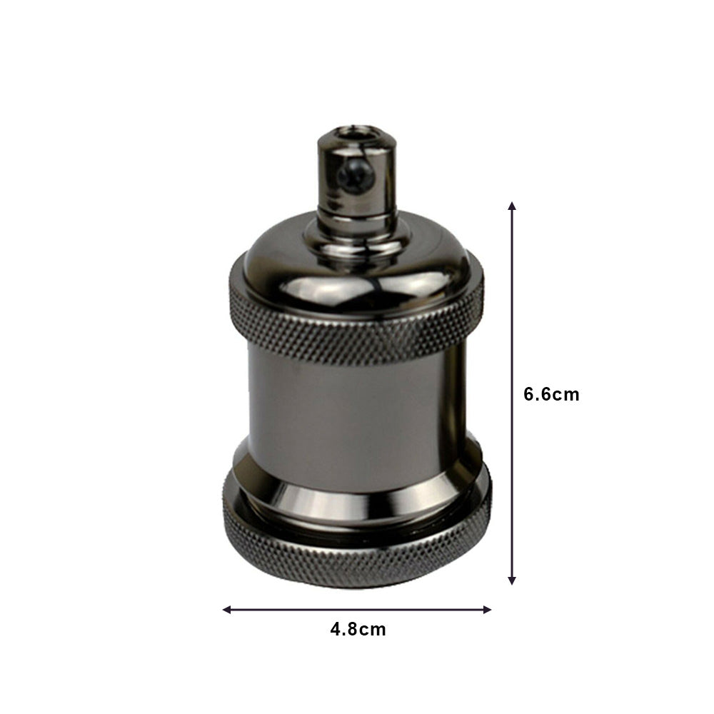 Black E27 Vintage Metal Pendant Lamp Holder - Decorative Bulb Holder