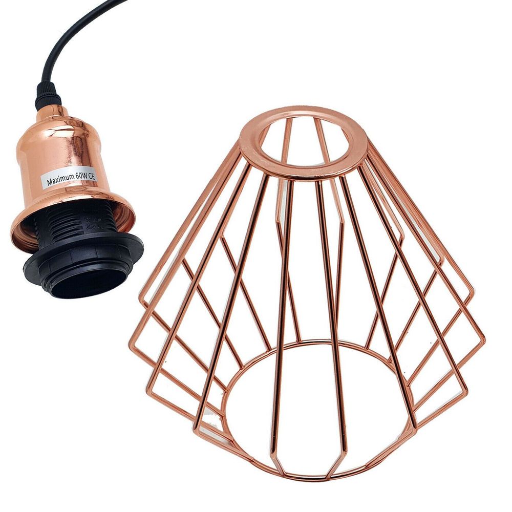 Rose Gold Diamond Cage Pendant Ceiling Light