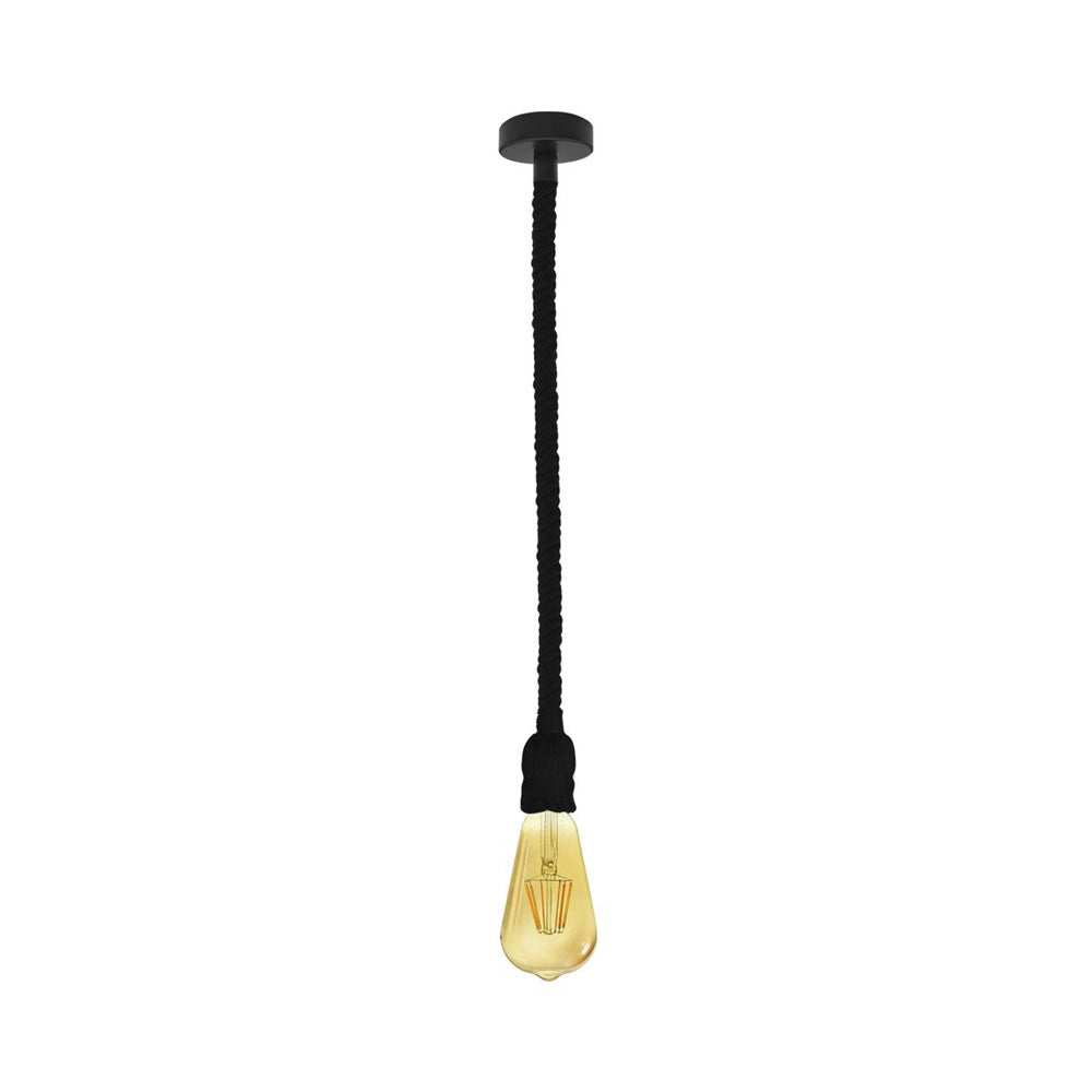 Vintage Black Rope Pendant Light – Home Industrial Lighting