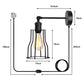 Vintage Cage Style Black Plug In Wall Light