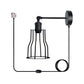 Vintage Cage Style Black Plug In Wall Light