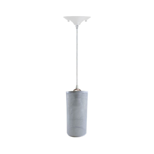 White Cage Cylinder Pendant Light