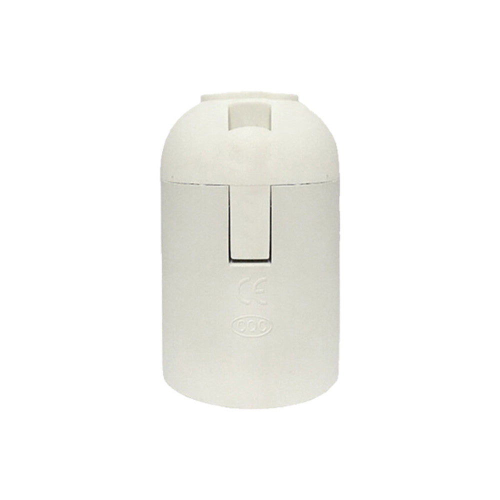 White E27 Bakelite Plastic Pendant Lamp Holder - Edison Screw Bulb Holder