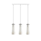 White Woven Shade 3 Light Pendant - Without Bulbs